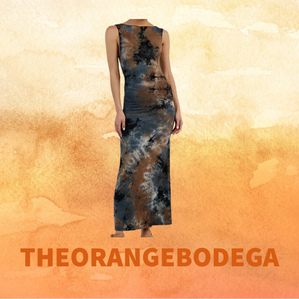 DISSH MILLEN BLUE TIE DYE MIDI DRESS  Sz. Small